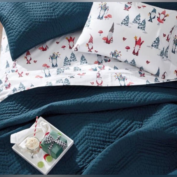 NWT Company Cotton Holiday Gnomes Green Multi Cotton Full Sheet Set 100% cotton - Picture 4 of 7